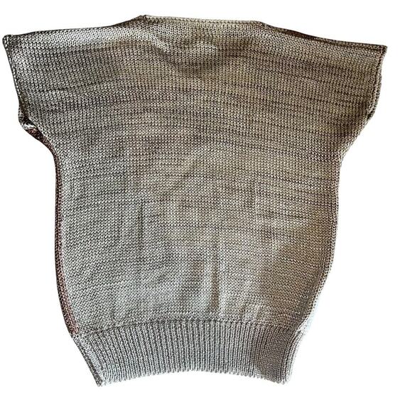 Vintage 80’s Cap Sleeve Hand Knit Sweater with Floral Design by Christine SM - Picture 2 of 10